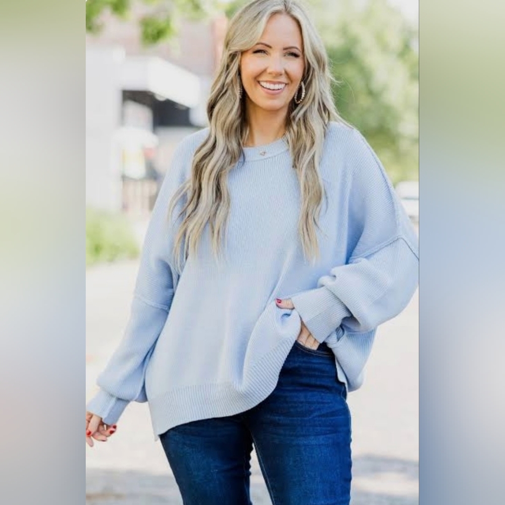 Light Blue Dolman Oversized Women's Sweater NWOT M